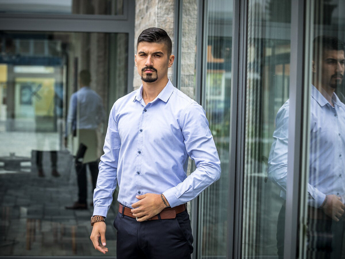 Obleková pánska košeľa VSB1853 bledomodrá