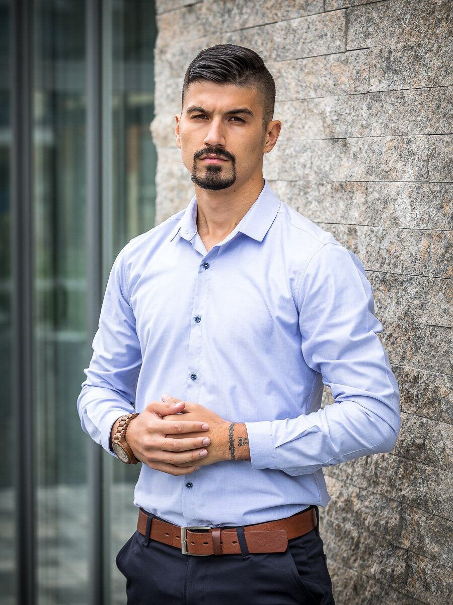 Obleková pánska košeľa VSB1853 bledomodrá