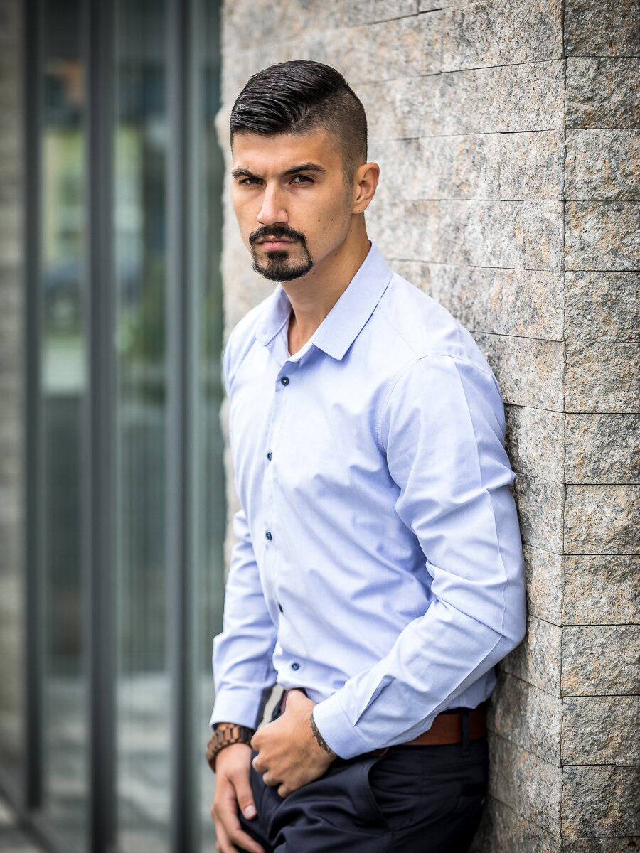 Obleková pánska košeľa VSB1853 bledomodrá