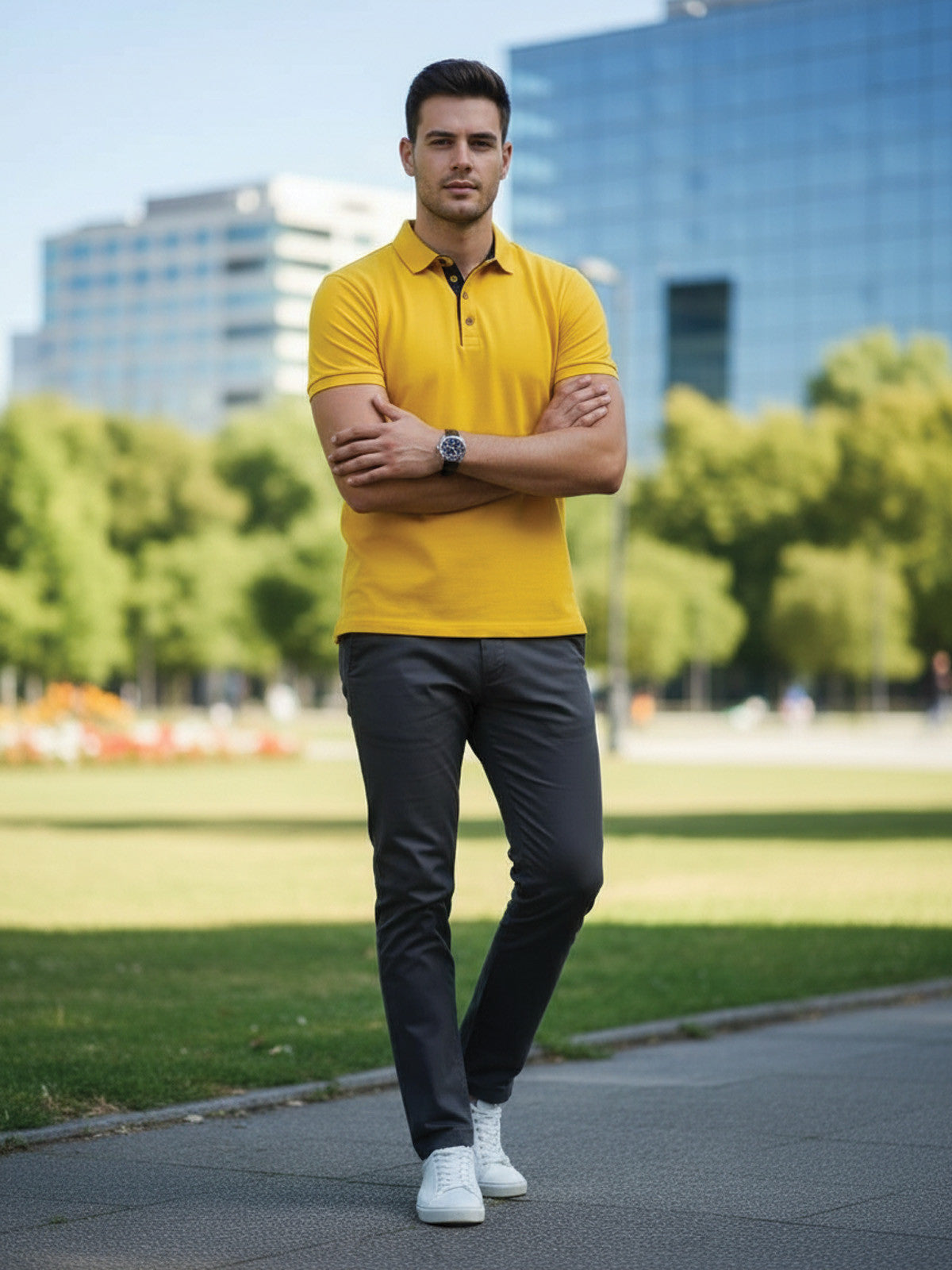 Pánske POLO tričko VSB VUGO v žltej farbe