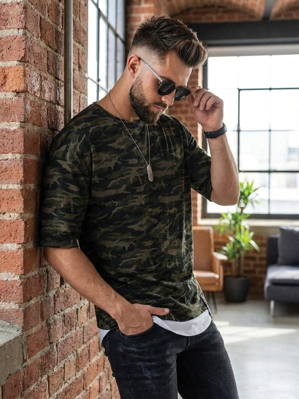 Pánske oversize tričko VSB ARMY zelená