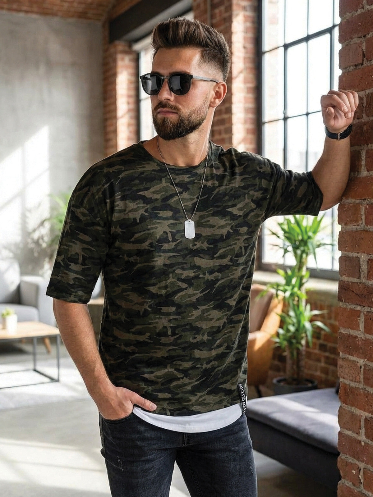 Pánske oversize tričko VSB ARMY zelená