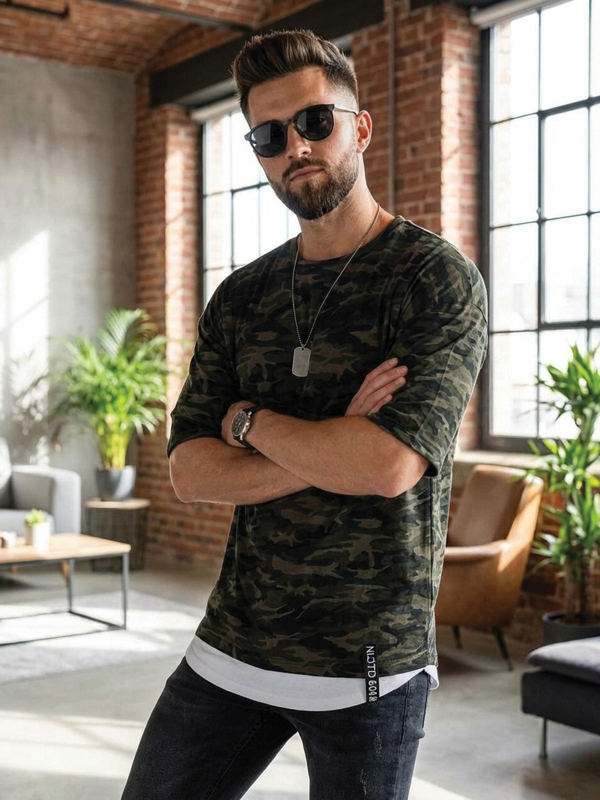Pánske oversize tričko VSB ARMY zelená