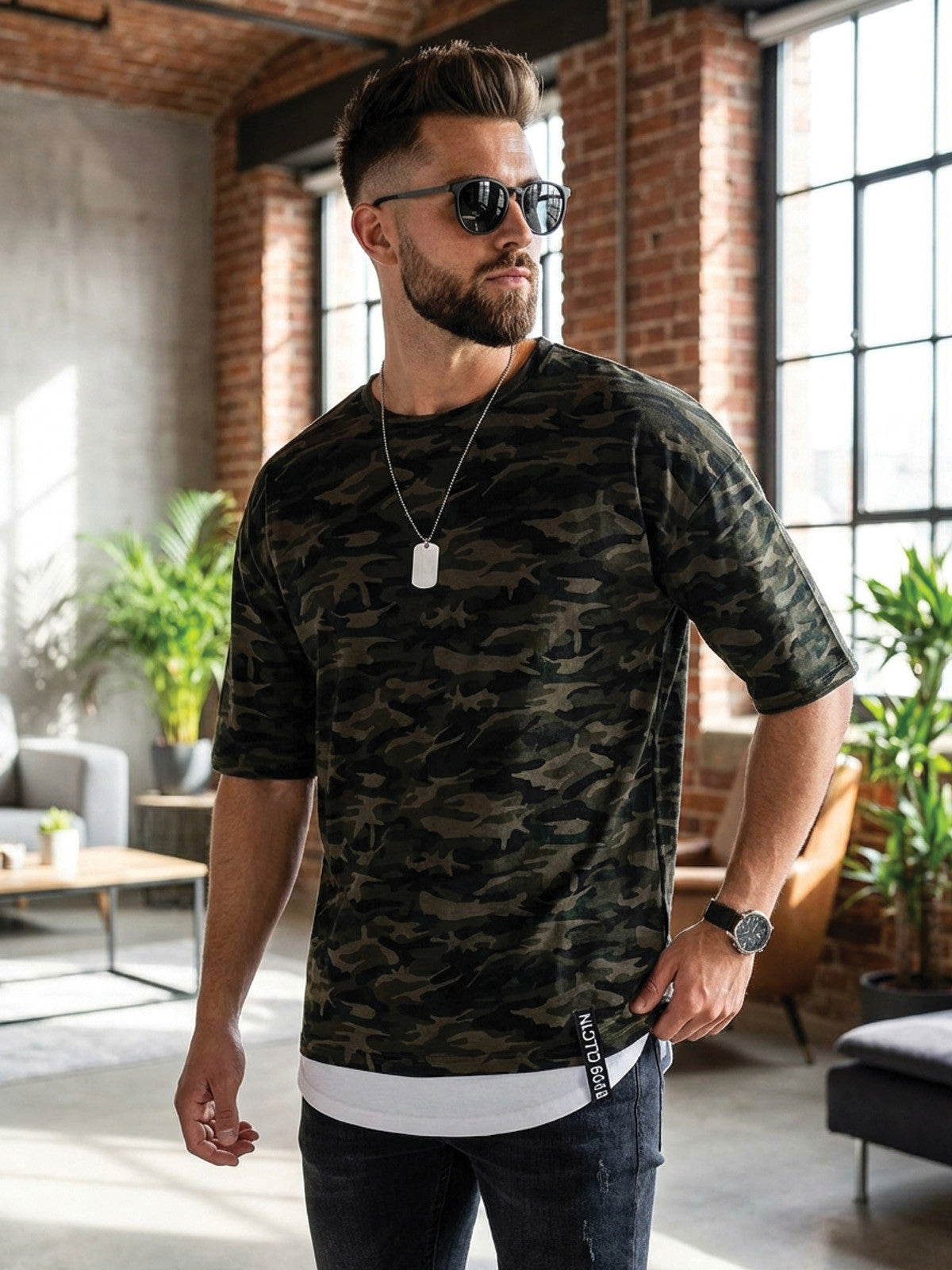 Pánske oversize tričko VSB ARMY zelená