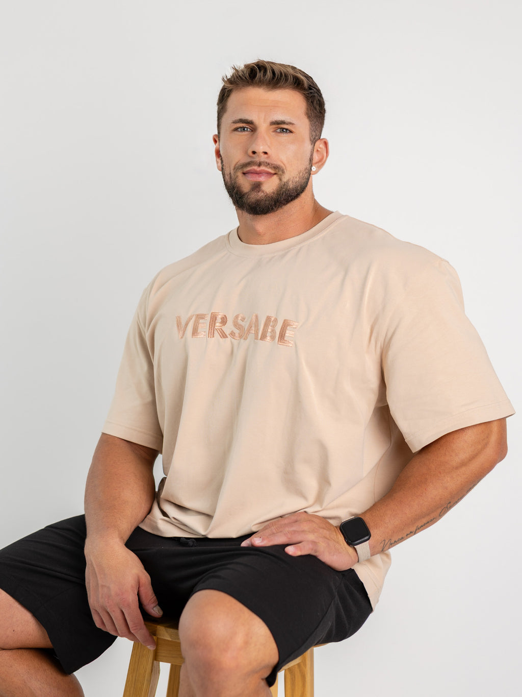 Pánske krémové oversize tričko VERSABE