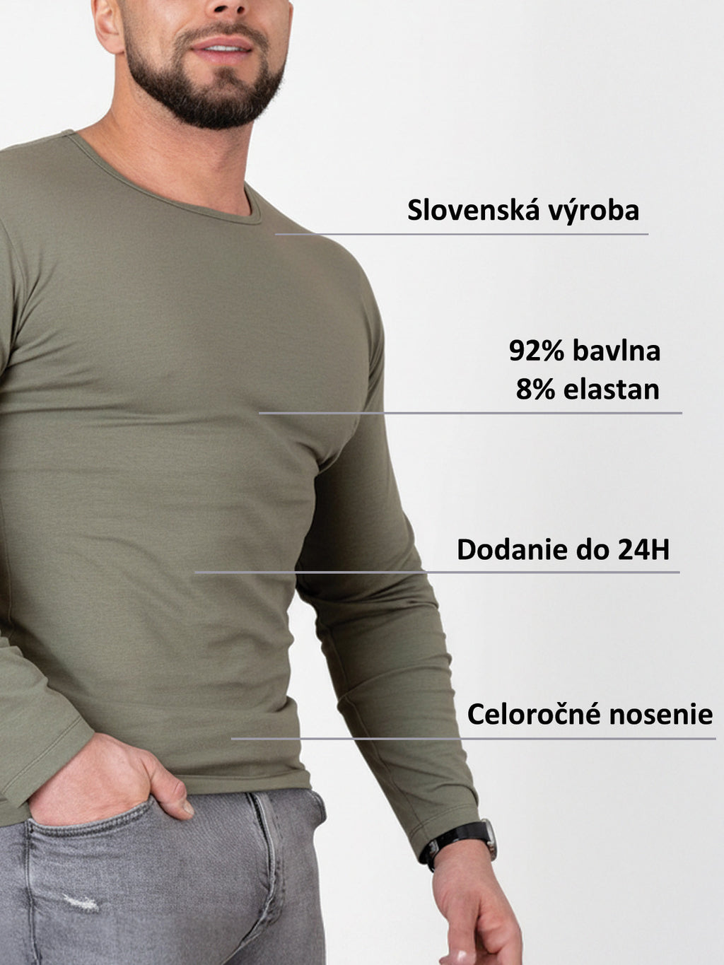 Športový pánsky nátelník VSB army green