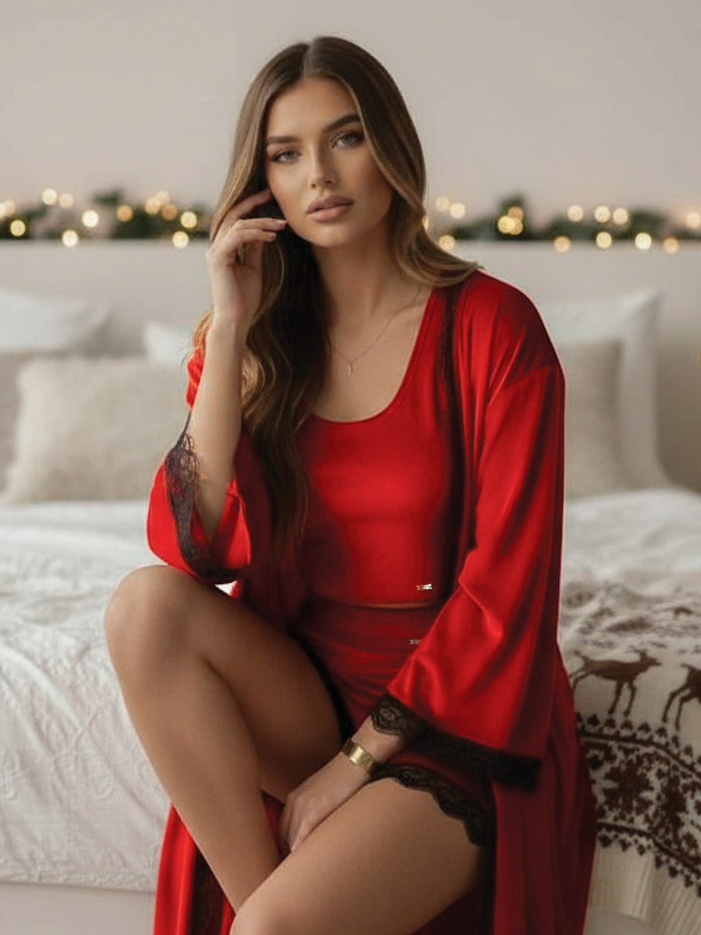 Luxusný pyžamový set JANNYS VSB22 red
