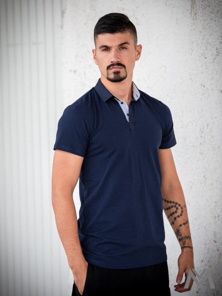 Pánske polo tričko VERSABE z prémiovej bavlny 04 tmavomodré VS-PO 1903