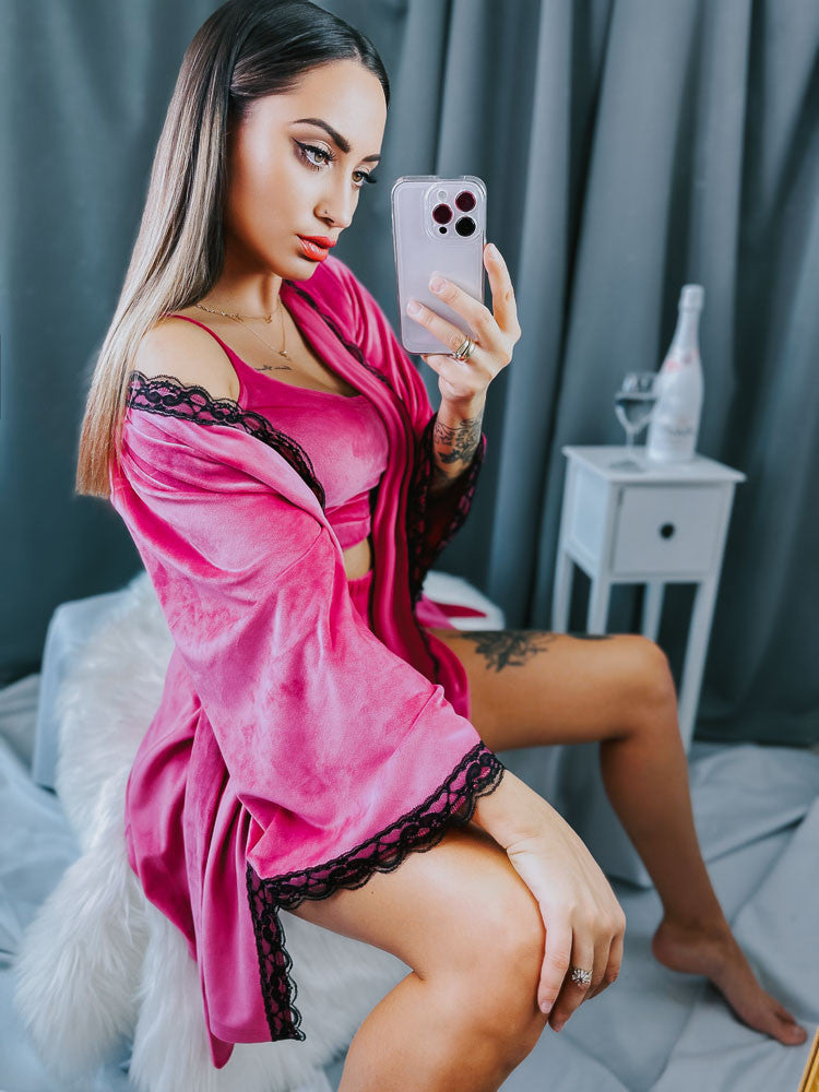 Kraťasový pyžamový set JANNYS VSB22 dark pink