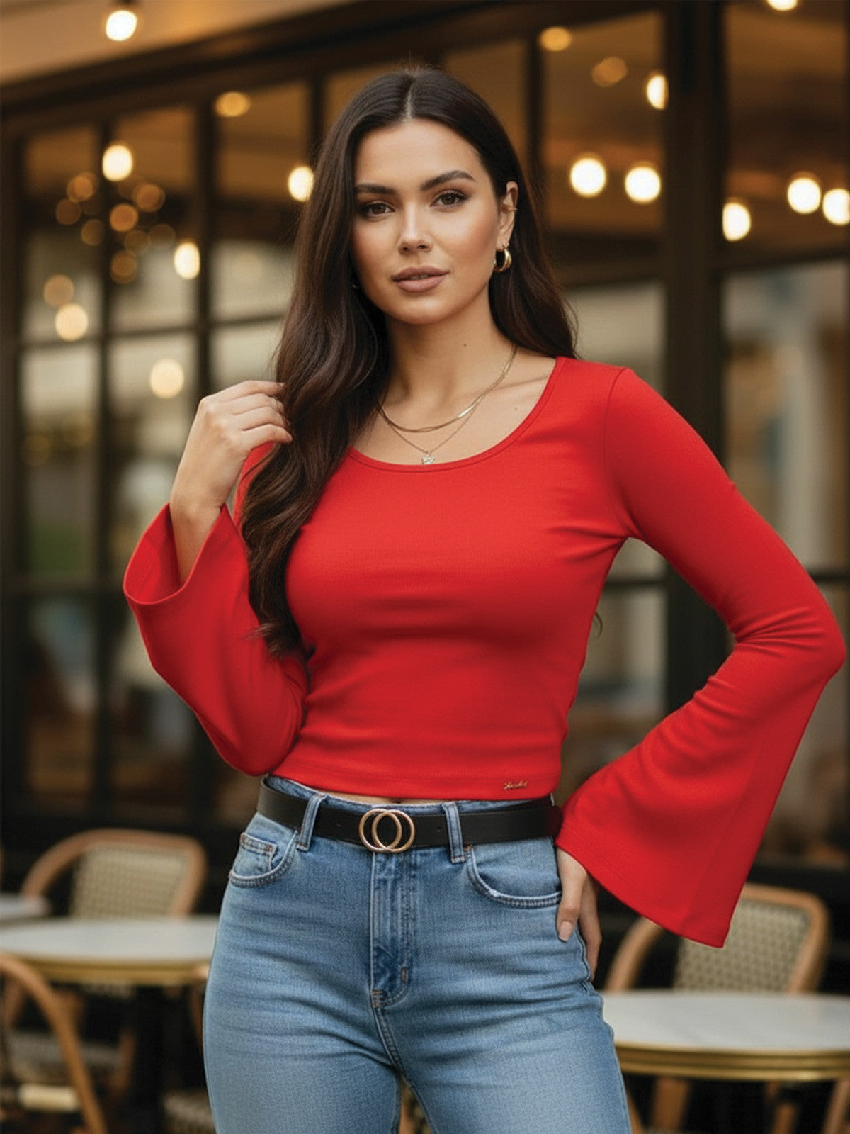 Dámske červené elegantné tričko VSB DORA