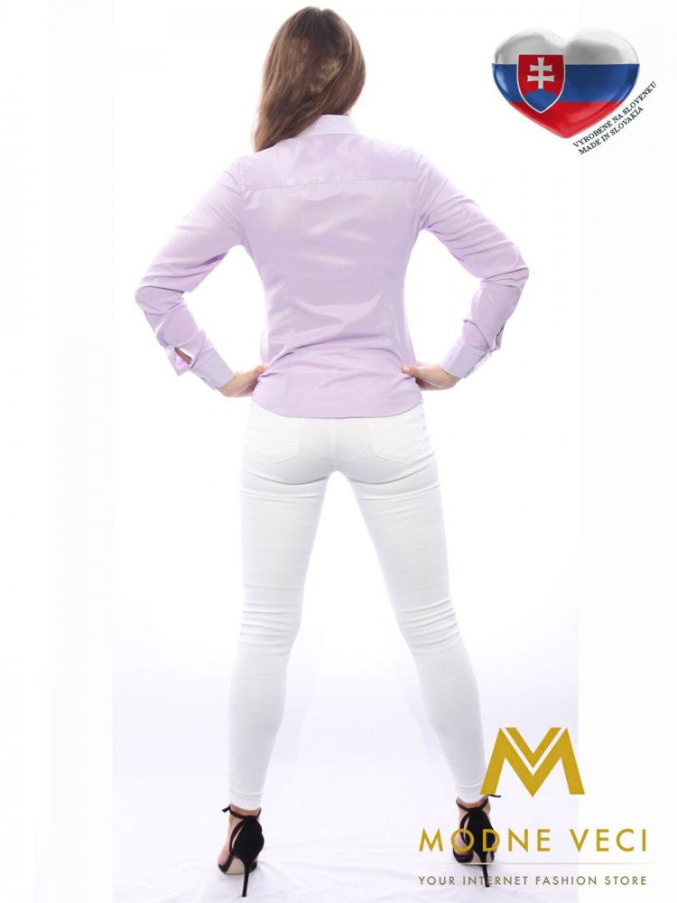 Svetlo fialová dámska košeľa Slim-Fit VS-DK1607