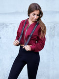 Crop Top mikina do pásu VSB LEA bordo