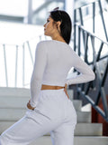 Bavlnený crop top VSB AMI biely