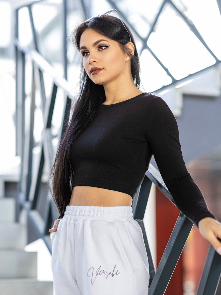 Bavlnený crop top VSB AMI čierny