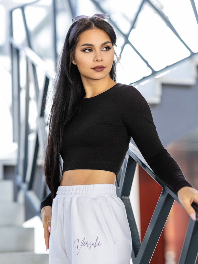 Bavlnený crop top VSB AMI čierny