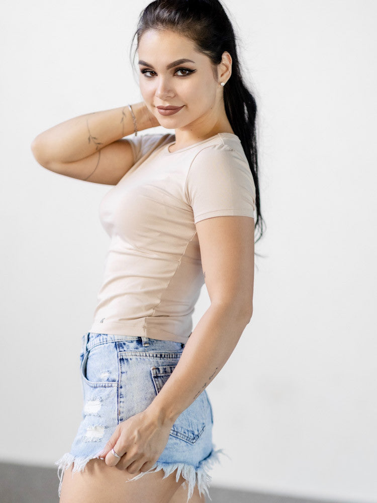 Trendy dámsky VSB LENA CROPTOP krémová