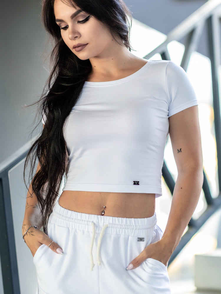 Crop-top v nádhernej bielej farbe VSB PATTY