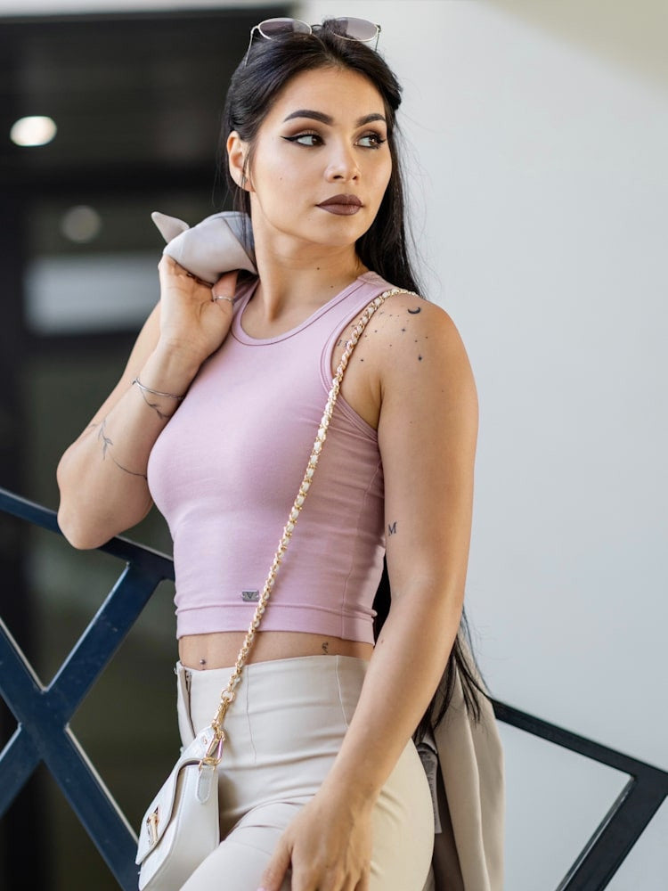 Dámsky croptop VSB LOLLY powder pink