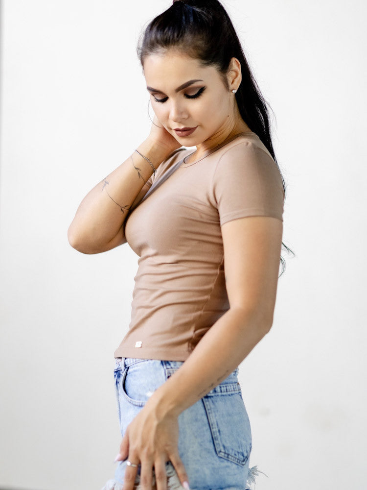 Štýlový dámsky VSB LENA CROPTOP hnedý