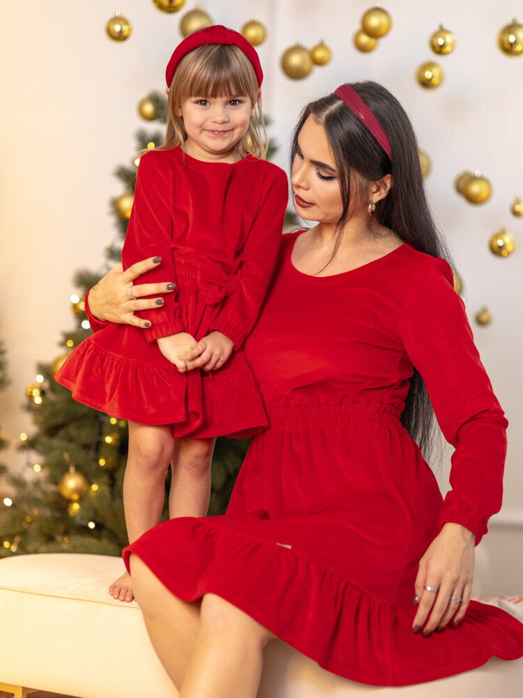 Šaty mama a dcéra VSB VELVET RED