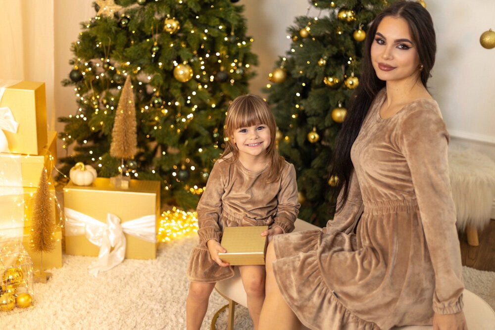 Šaty mama a dcéra VSB VELVET GOLD