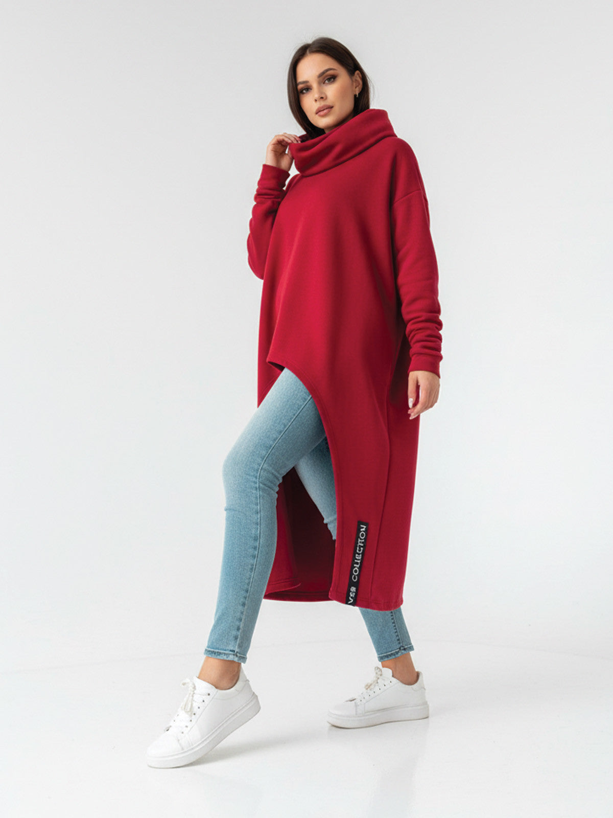 Luxusné dámske pončo VSB Collection LONG bordo
