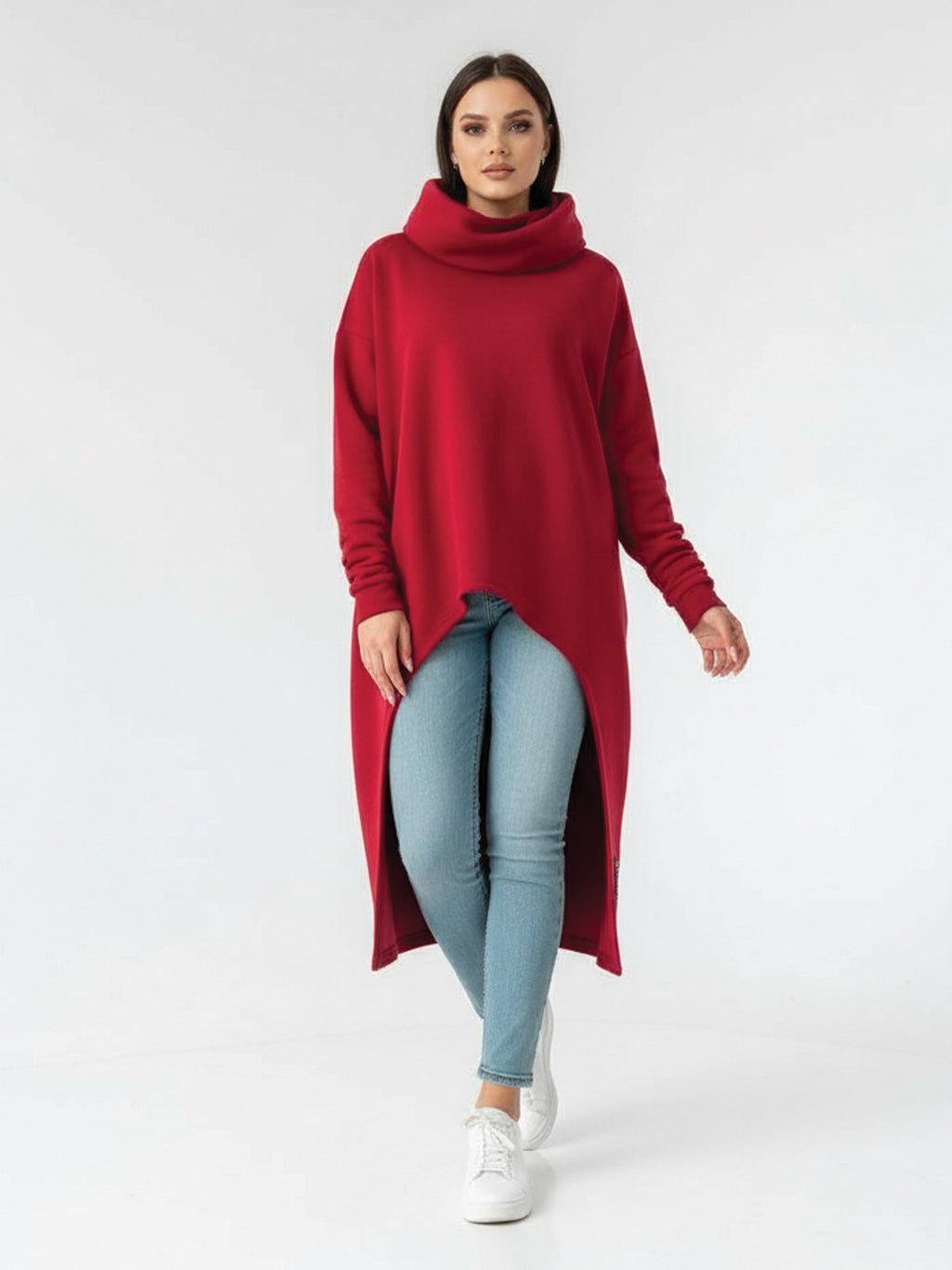 Luxusné dámske pončo VSB Collection LONG bordo