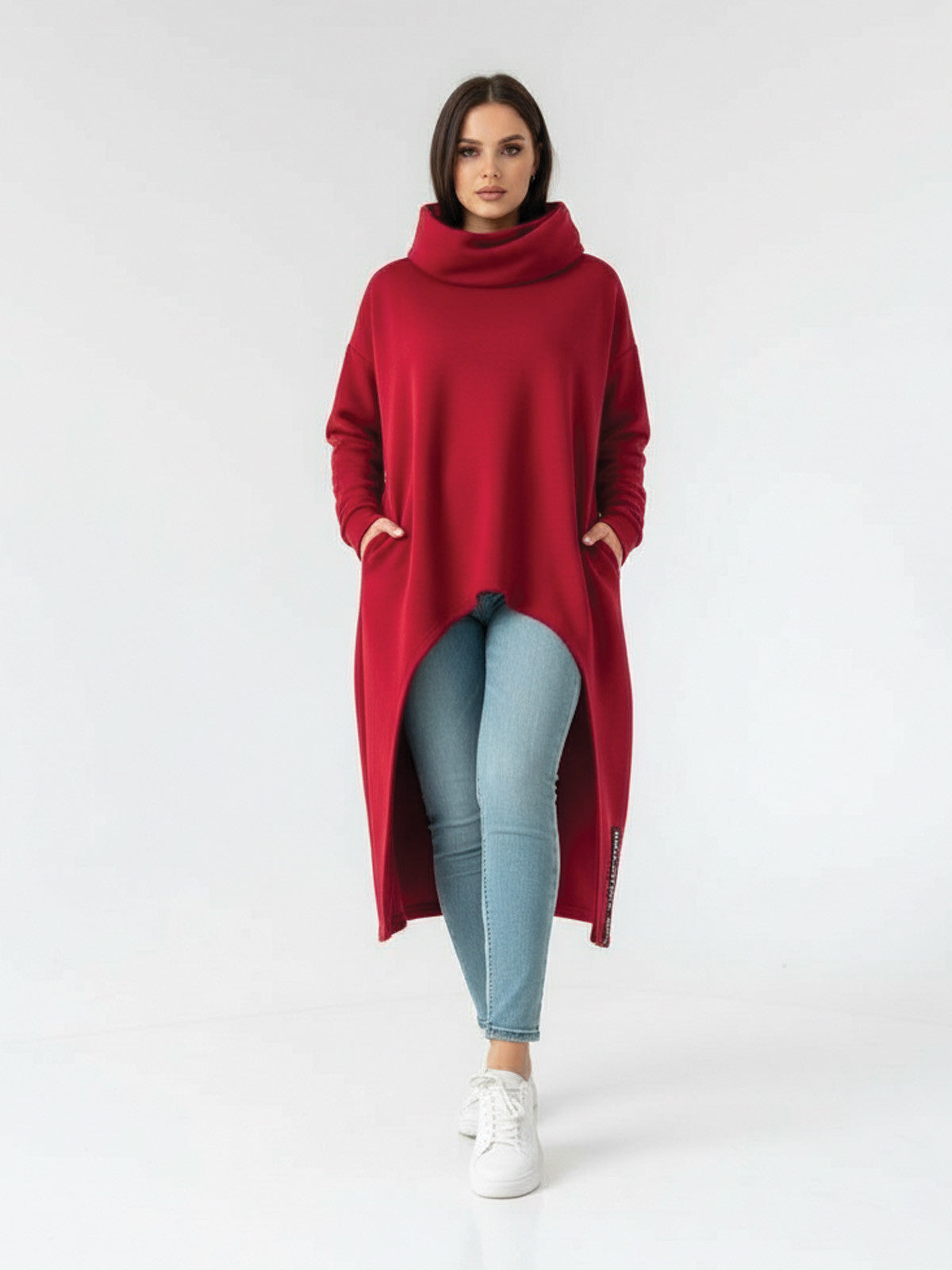 Luxusné dámske pončo VSB Collection LONG bordo