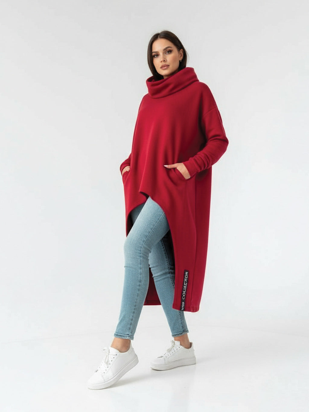 Luxusné dámske pončo VSB Collection LONG bordo