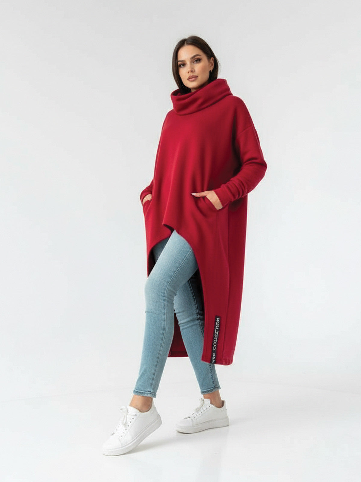 Luxusné dámske pončo VSB Collection LONG bordo