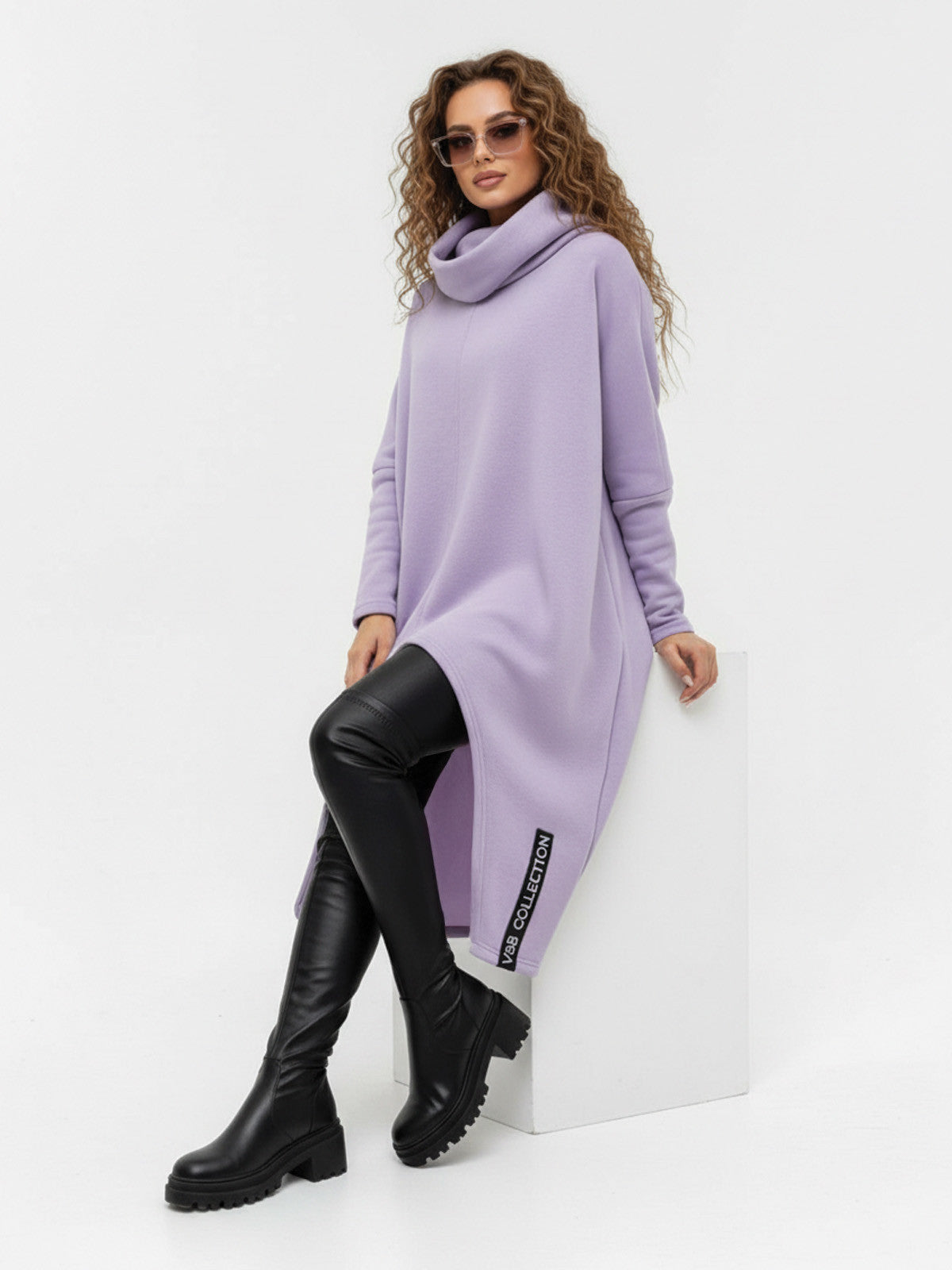 Dámske pončo VSB_collection LONG lila fialová
