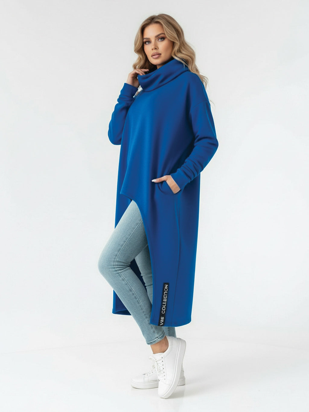 Dámske pončo VSB_COLLECTION LONG blue
