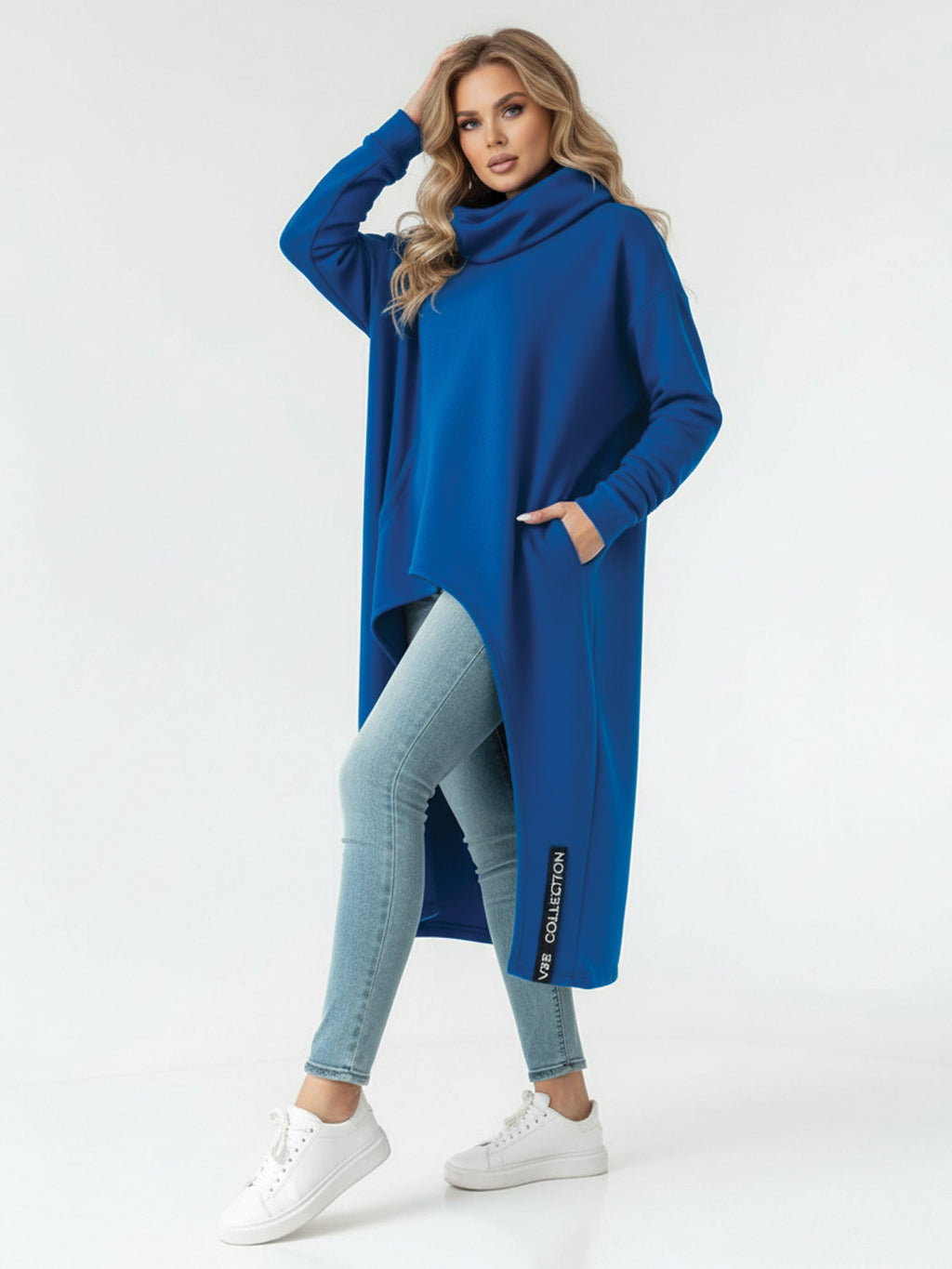 Dámske pončo VSB_COLLECTION LONG blue