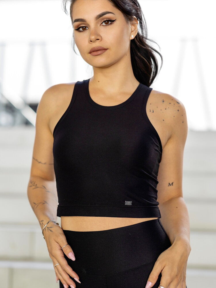 Dámsky croptop VSB SIDESKIN čierny