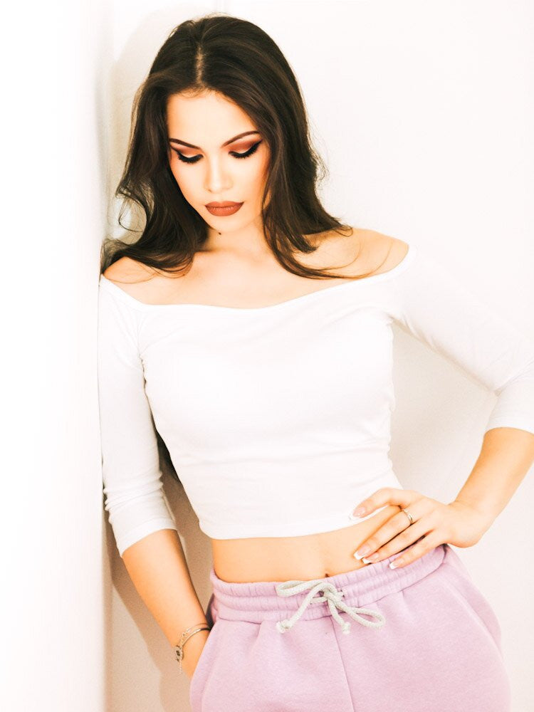 Bavlnený crop top VSB MARY biely