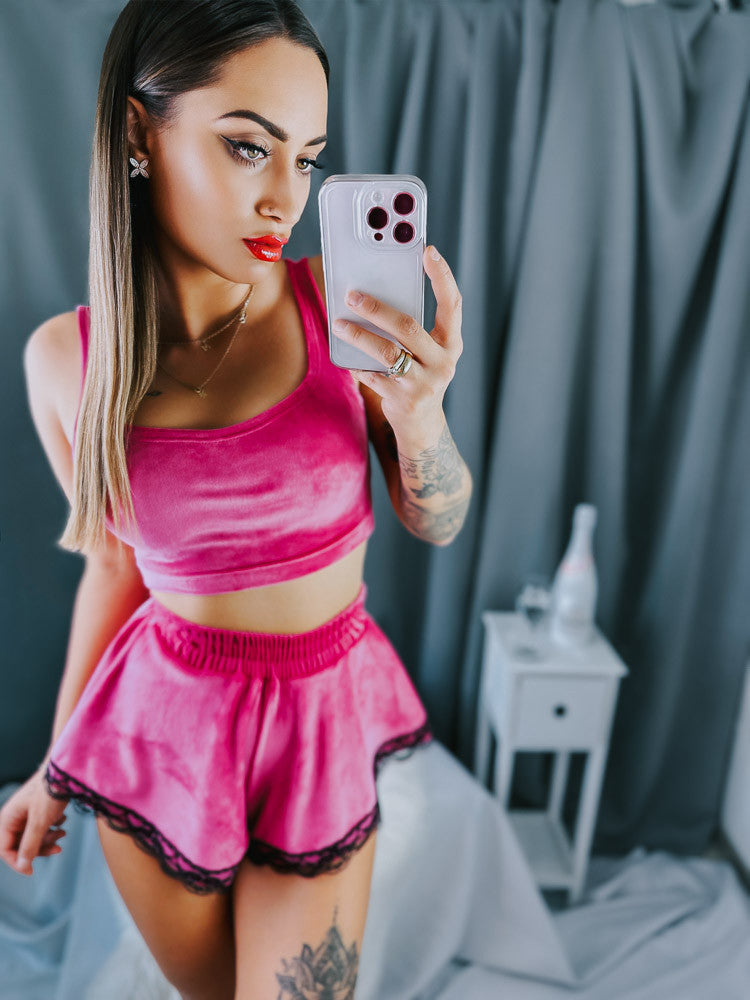 Kraťasový pyžamový set JANNYS VSB22 dark pink