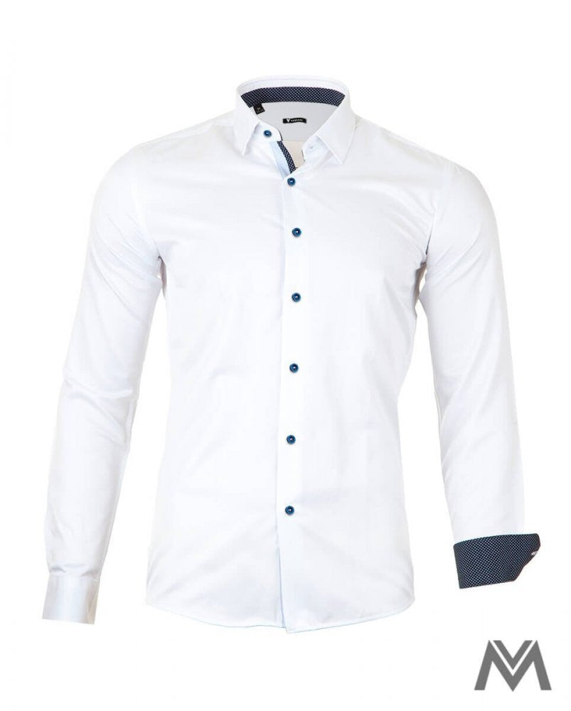 Pánska biela košeľa v slim fit strihu VSB1709